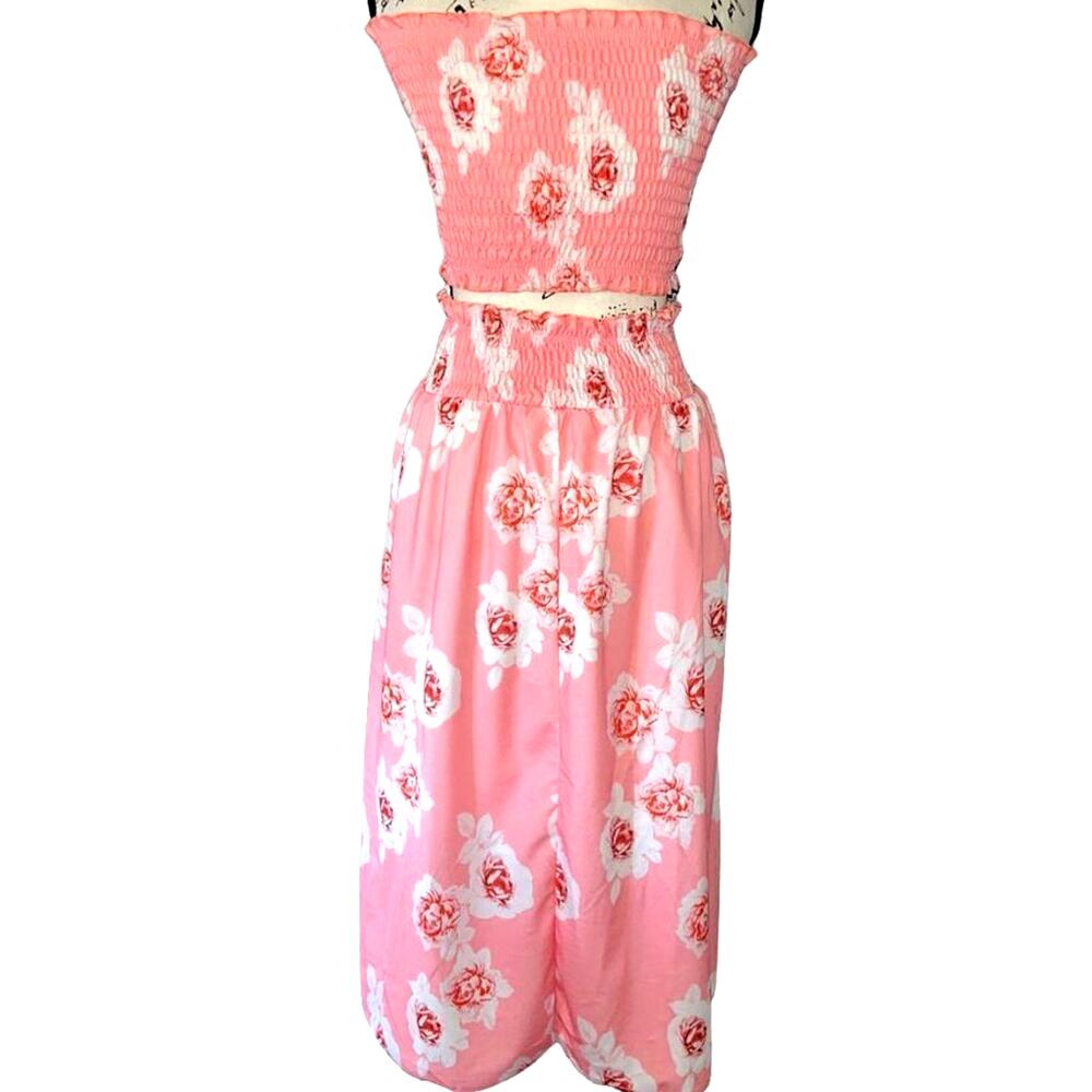 Angashion‎ 2 piece floral crop top maxi dress small - Picture 5 of 7